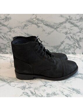 Thursday Boot Men 12 Captain Boots Combat Black Leather Ankle LaceUp Shoe Casual
